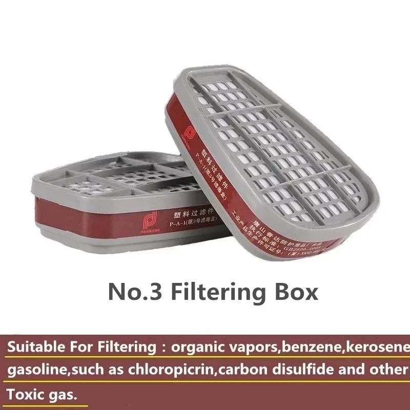 Caja de cartucho de filtrado reemplazable para mascarilla de Gas, respirador químico, pintura, seguridad en pulverización, 6200/7502/6800, 2 unids/set - imagen 4