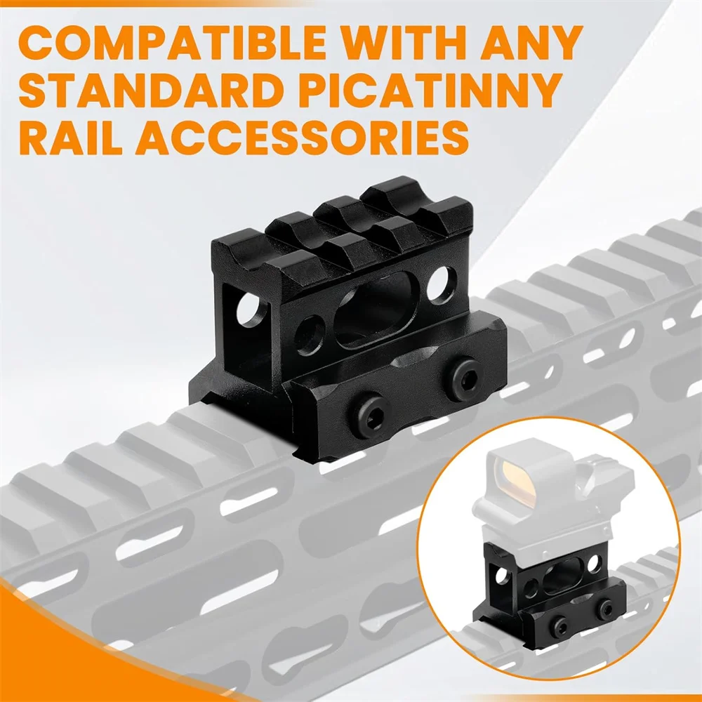 Soporte elevador Picatinny de 3 ranuras, soporte de Base elevador de alcance, soporte adaptador de 20mm, montaje de perfil alto de 1 "para accesorio de pistola de riel Picatinny - imagen 3