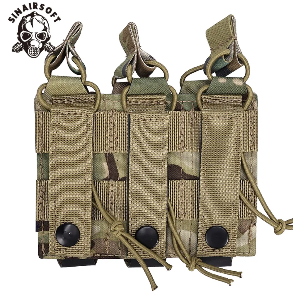 SINAIRSOFT Bolsa táctica para revistas LSR de 9 mm Triple Mag Carrier Molle Bolsa cortada con láser