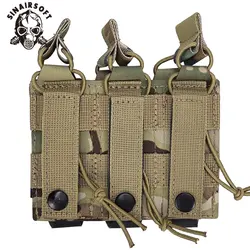 SINAIRSOFT Bolsa táctica para revistas LSR de 9 mm Triple Mag Carrier Molle Bolsa cortada con láser