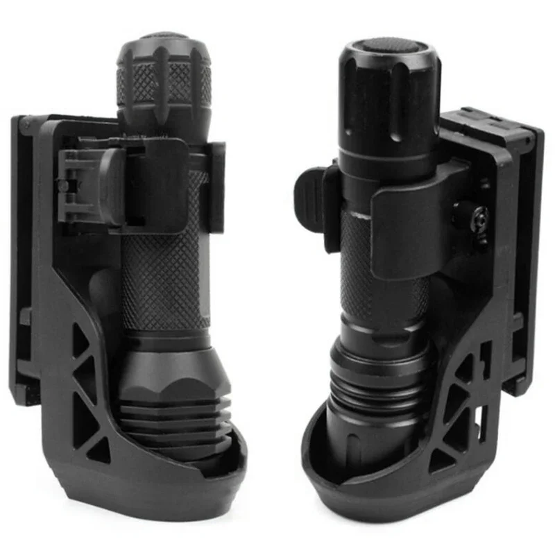 Funda táctica con soporte para linterna, funda giratoria de 360 grados para cinturón de antorcha, funda, accesorios de iluminación para caza - imagen 3
