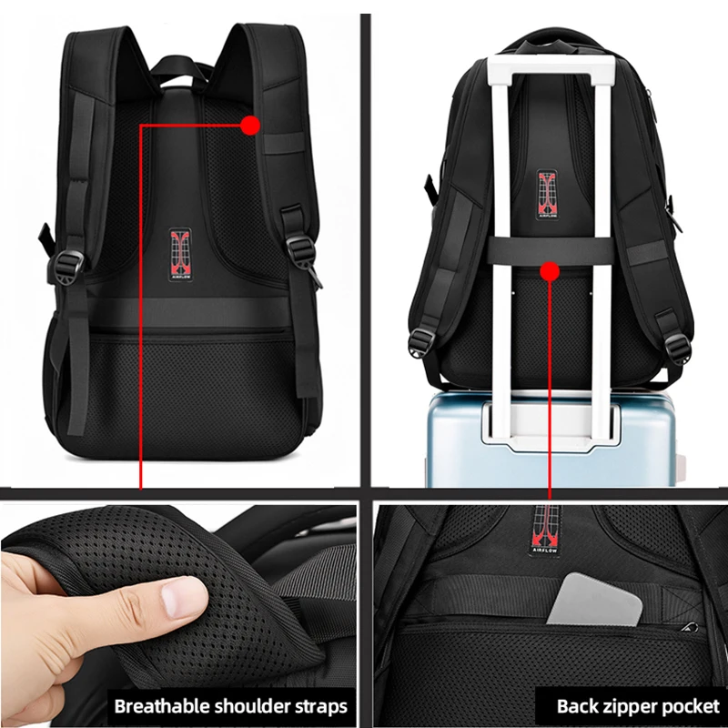 Bolsa de escalada para deportes al aire libre de viaje USB para hombres, senderismo, Camping, mochila, zapatos, mochila de entrenamiento de bolsillo, bolsas grandes de estudio para estudiantes - imagen 5