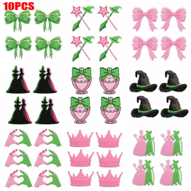 Parches termoadhesivos bordados magos y brujas con varitas para ropa - imagen 2