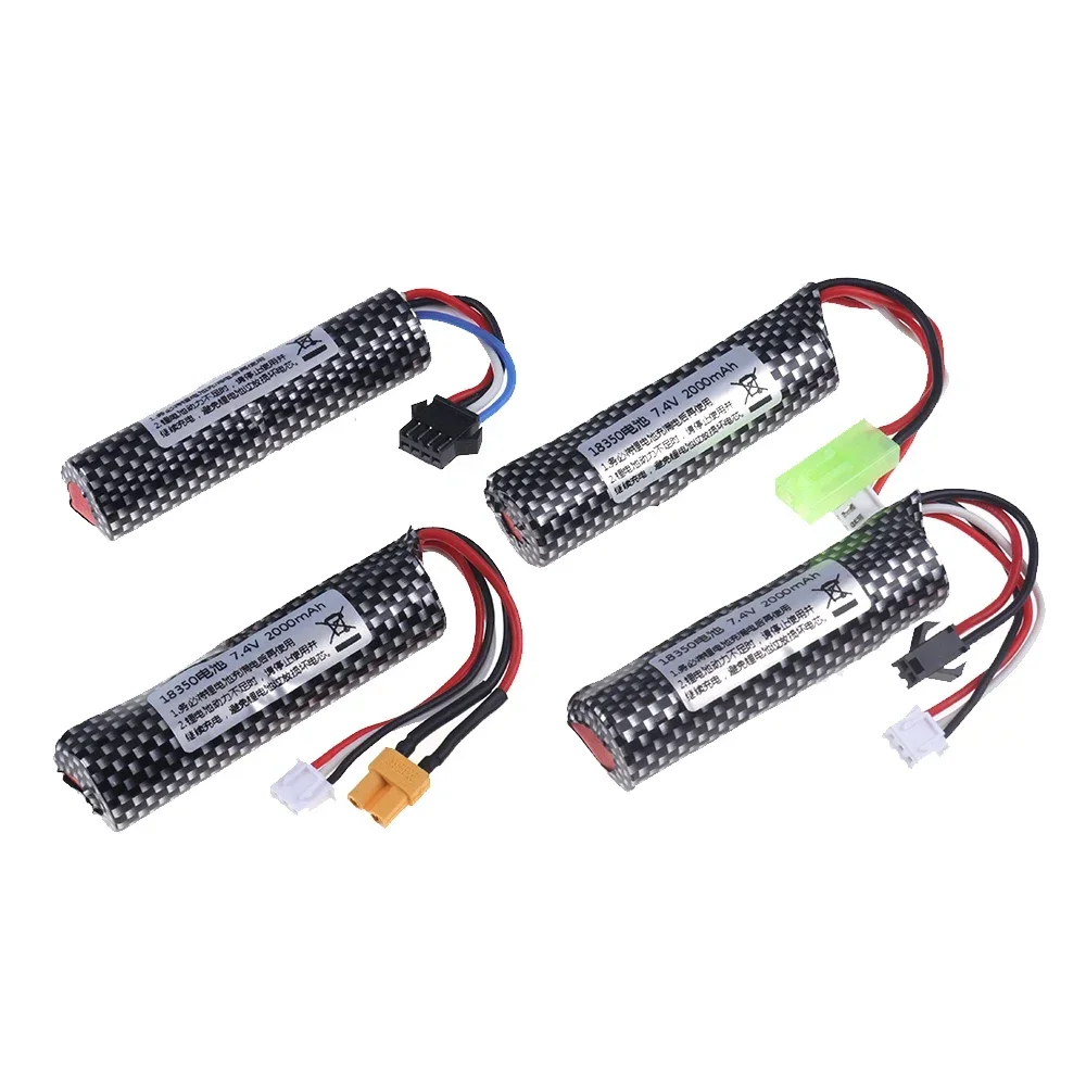 18350 7,4 V 2000mAh 25C 2S batería Lipo con cargador para pistola de agua Airsoft pistola de agua BB pistola de aire juguetes eléctricos piezas de pistolas - imagen 3