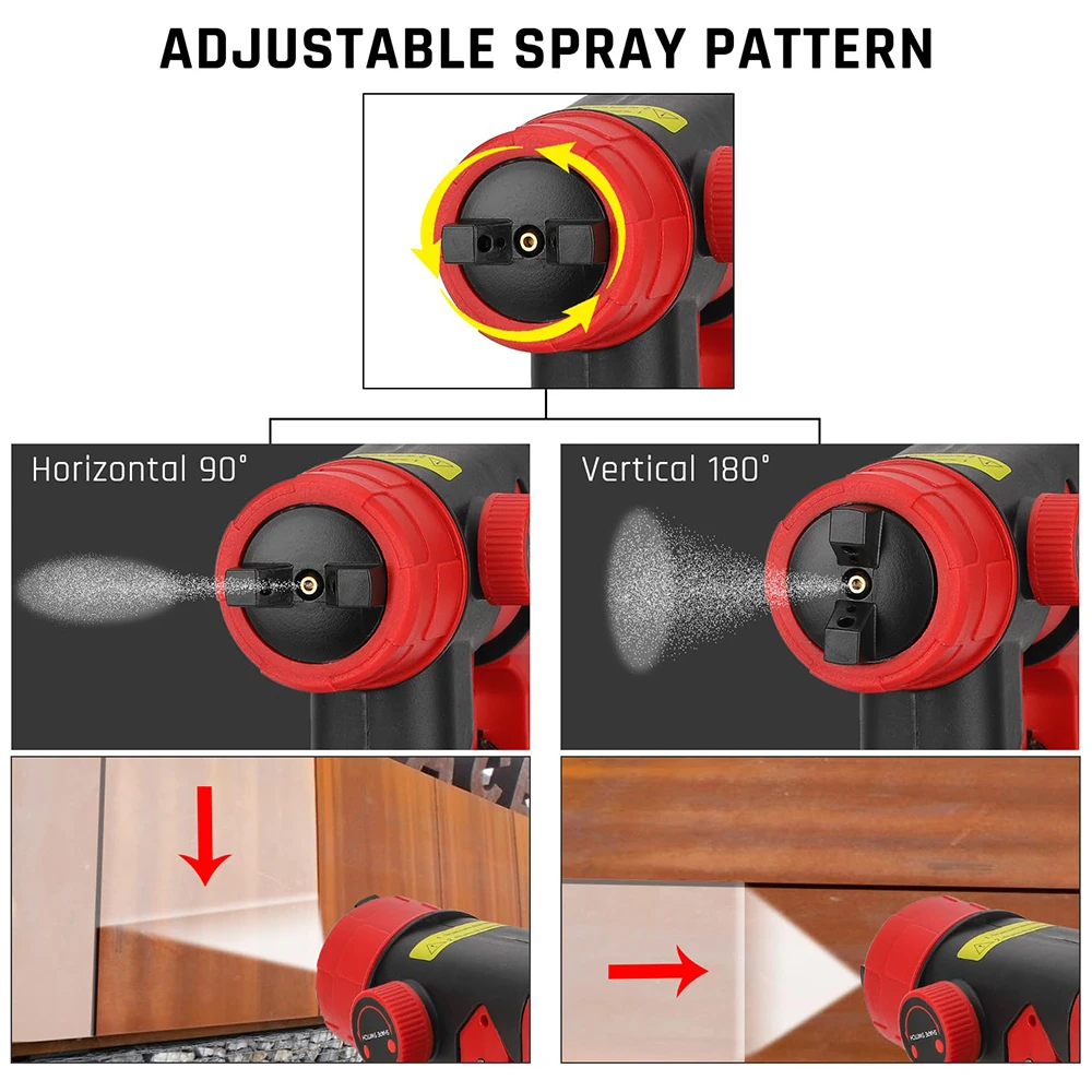 PISTOLA DE PULVERIZACIÓN eléctrica, pulverizador de pintura inalámbrico, aerógrafo con revestimiento de acero para muebles de automóvil, batería Milwaukee para el Interior del hogar - imagen 2