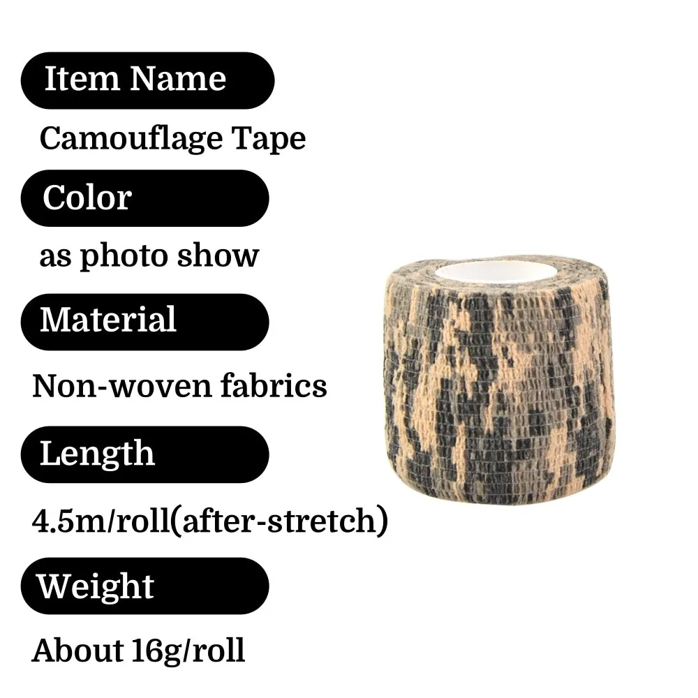 3 rollos de cinta de vendaje elástica autoadhesiva para disparar al aire libre, equipo de caza con arco recurvo compuesto, objetivo de tiro de caza - imagen 3