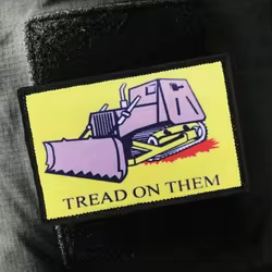 Parche de impresión TREAD ON THEM, insignia de moral táctica, gancho y bucle, apliques de texto militar, pegatinas para mochila, parches DIY para ropa