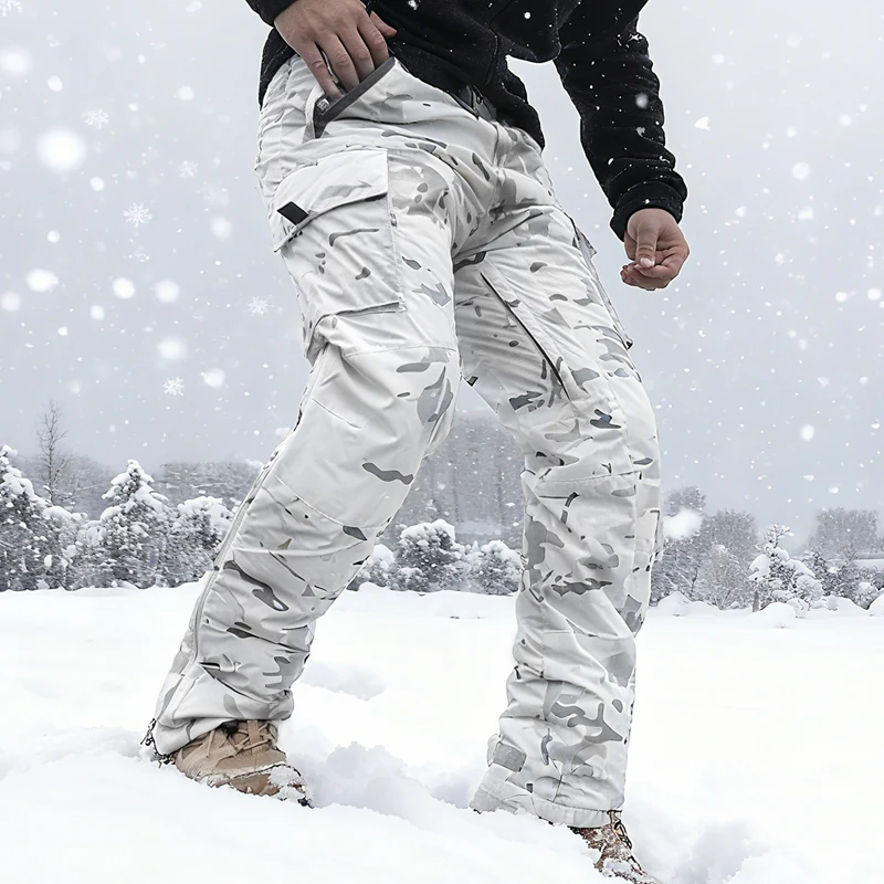 Camuflaje de nieve al aire libre MCAP DELTA 4,0 ropa/pantalones de algodón cálidos resistentes al frío polar de alta resistencia, ropa táctica de algodón