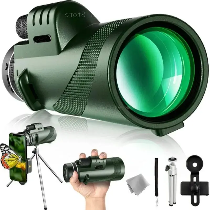 Potente telescopio Monocular HD 80X100 de 50000M, Zoom de largo alcance con trípode, Clip para teléfono para caza al aire libre, Camping y turismo - imagen 3