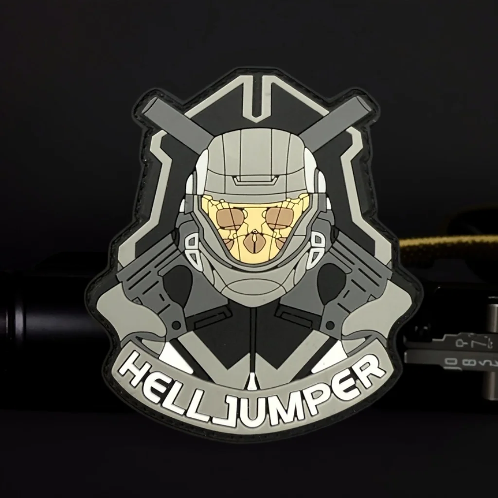 Hell Jumper-Parche táctico de PVC, insignia de moral de calavera, brazalete militar, gancho y bucle, mochila para exteriores, accesorios para sombrero, pegatinas - imagen 2
