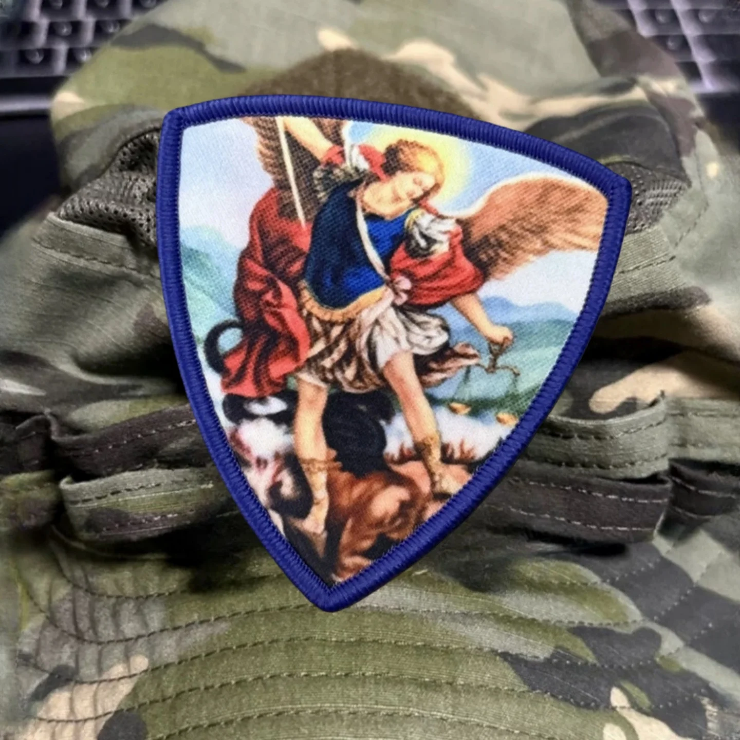 Parche táctico San Miguel con velcro, estampado para airsoft - imagen 4