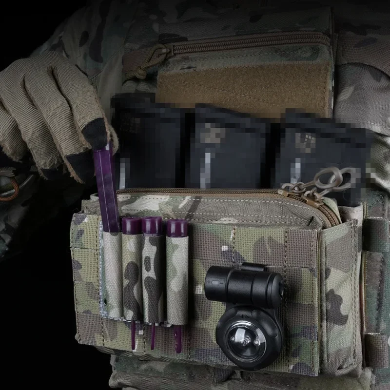 Portador de placa táctica, palo de luz, bolsa Molle, bolsa de barras luminosas, chaleco de caza al aire libre, equipo de aventura Chemlight fluorescente - imagen 5