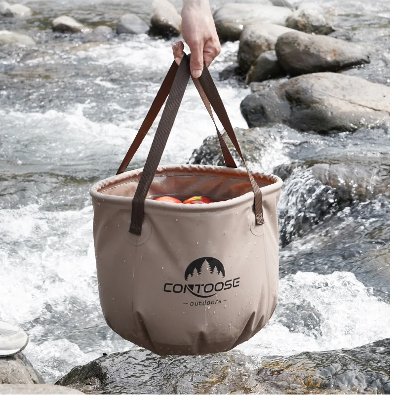 Cubo plegable para exteriores, bolsa retráctil de viaje portátil para lavandería - imagen 4