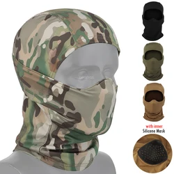 Máscara táctica cara completa camuflaje silicona para paintball y caza