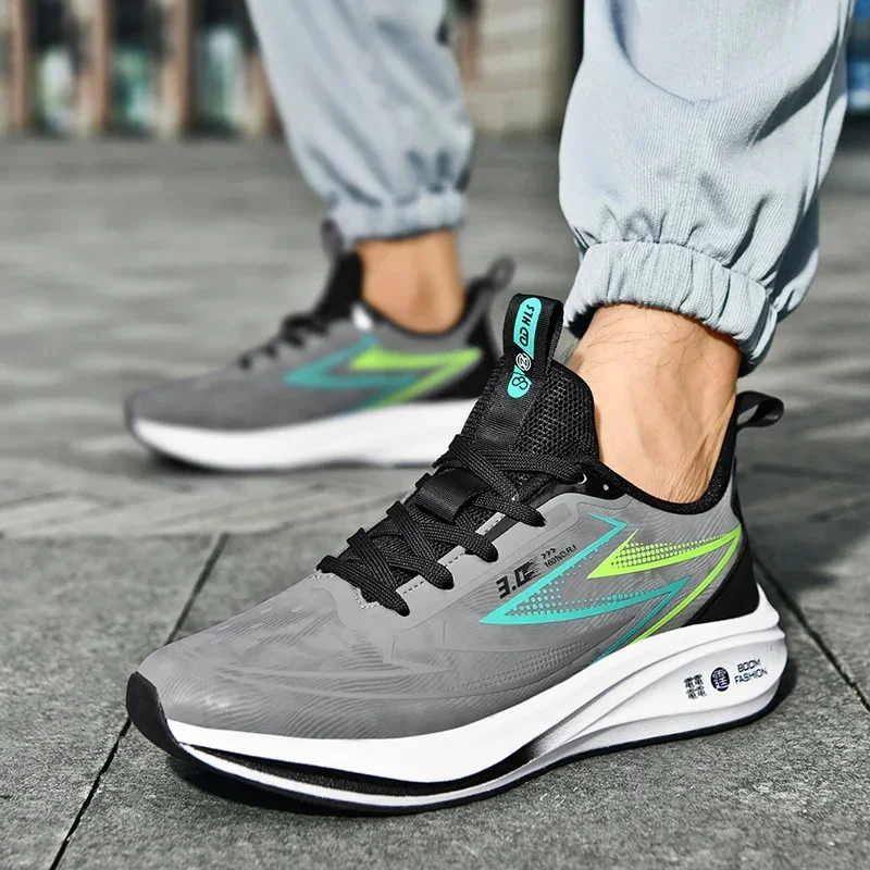 Zapatillas de correr de cuero para hombre, zapatos deportivos impermeables, antideslizantes para correr, caminar al aire libre, calzado masculino, otoño - imagen 4