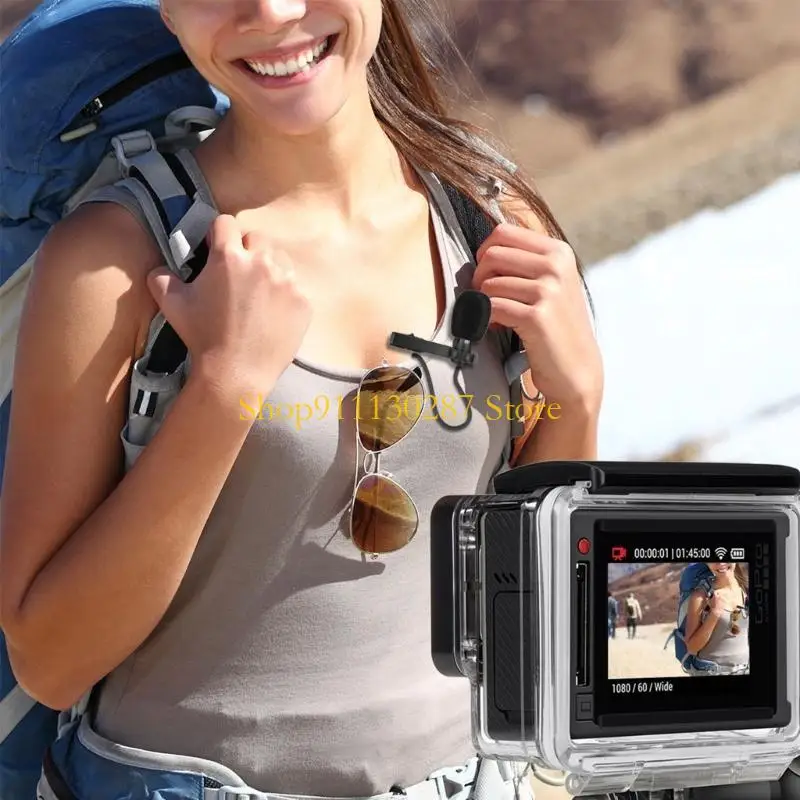 J1HC Mini USB Micrófono Lapel Lavalier Mic Micrófonos estéreo externos portátiles - imagen 2