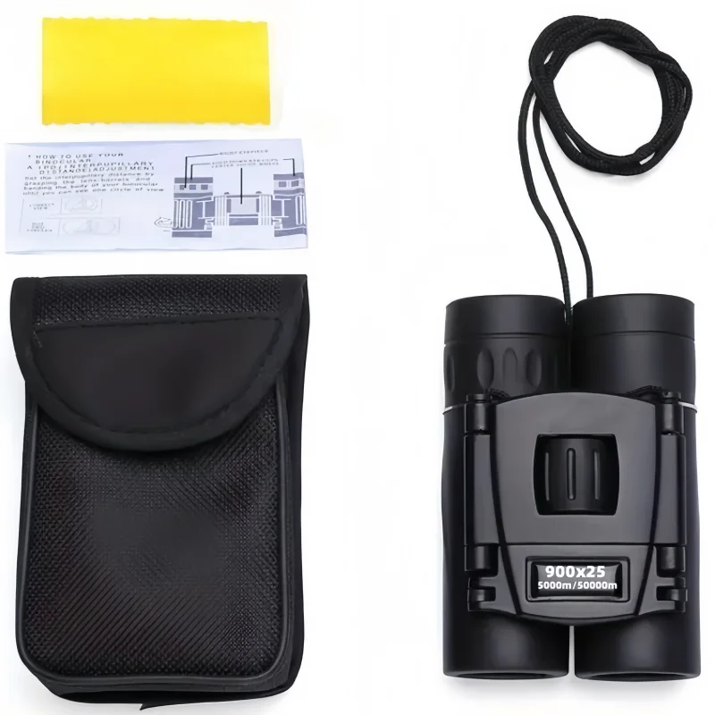 Binoculares potentes HD 900x25, Mini telescopio plegable de largo alcance de 9000M, óptica BAK4 FMC para Deportes de caza, viajes de acampada al aire libre