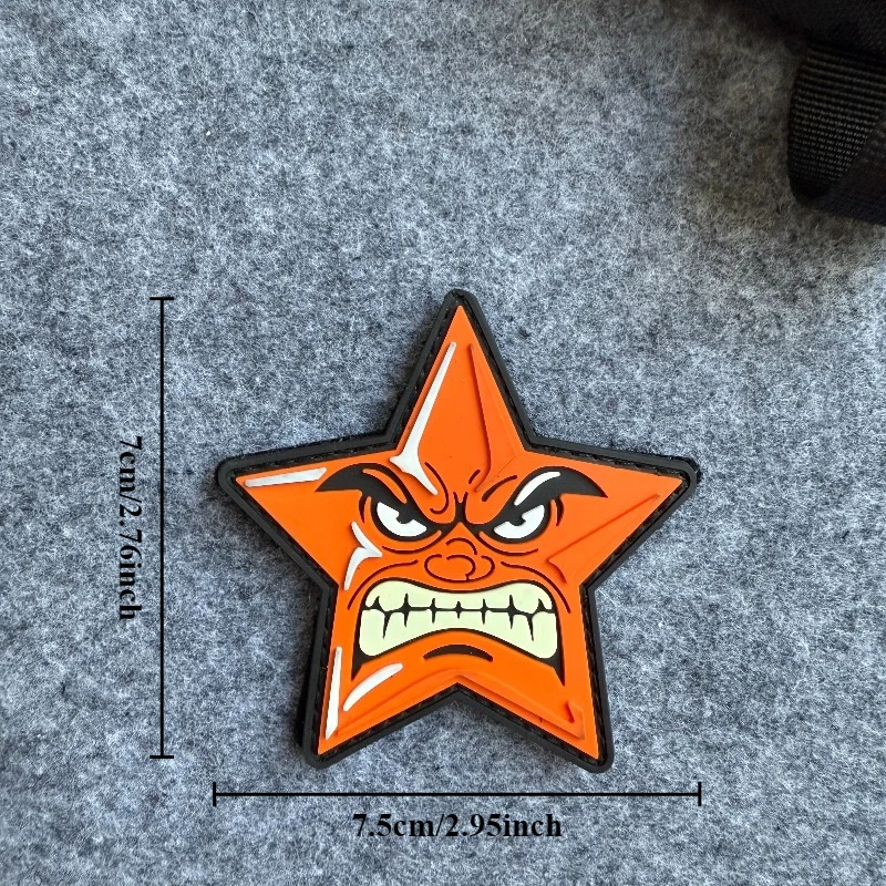 Parche táctico PVC gancho y bucle estrella enojada – militar - imagen 3