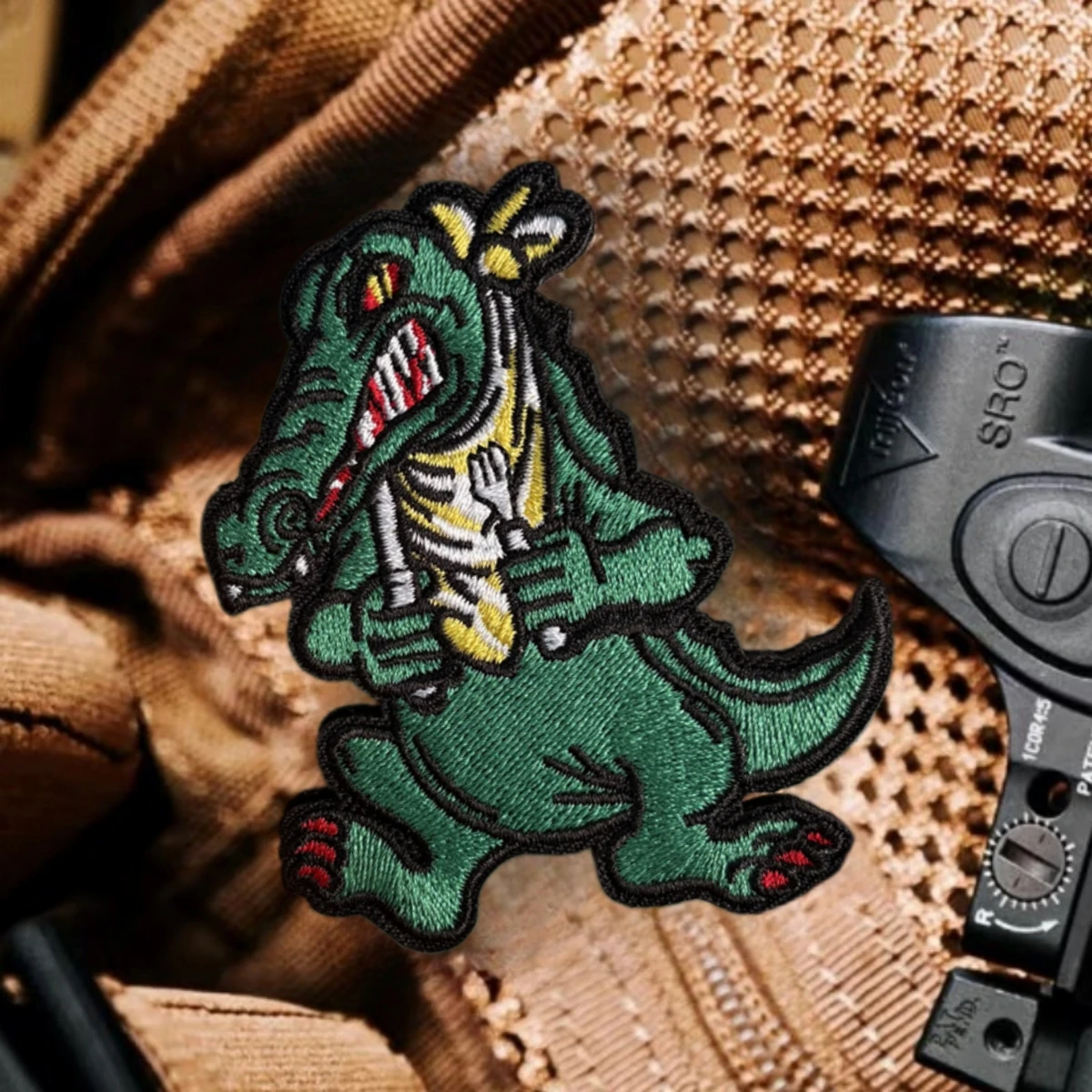 Parche de cocodrilo hambriento, insignia de moral táctica, apliques militares, pegatina para mochila, parches de gancho y bucle bordados para ropa - imagen 5