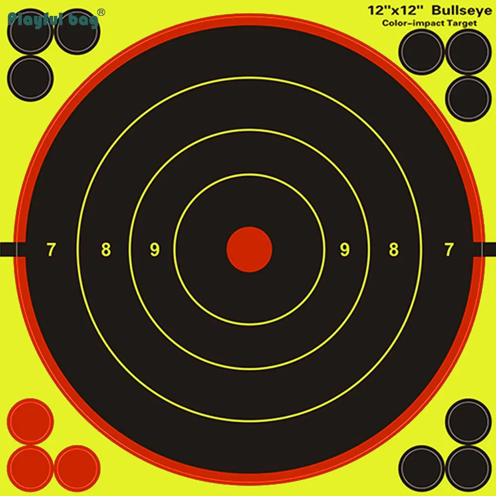 Pegatinas de objetivo de salpicaduras de 12x12 pulgadas, adhesivo para entrenamiento de tiro al aire libre, papel de destino, dardo, práctica de Airsoft, venta al por mayor, AQB179 - imagen 3