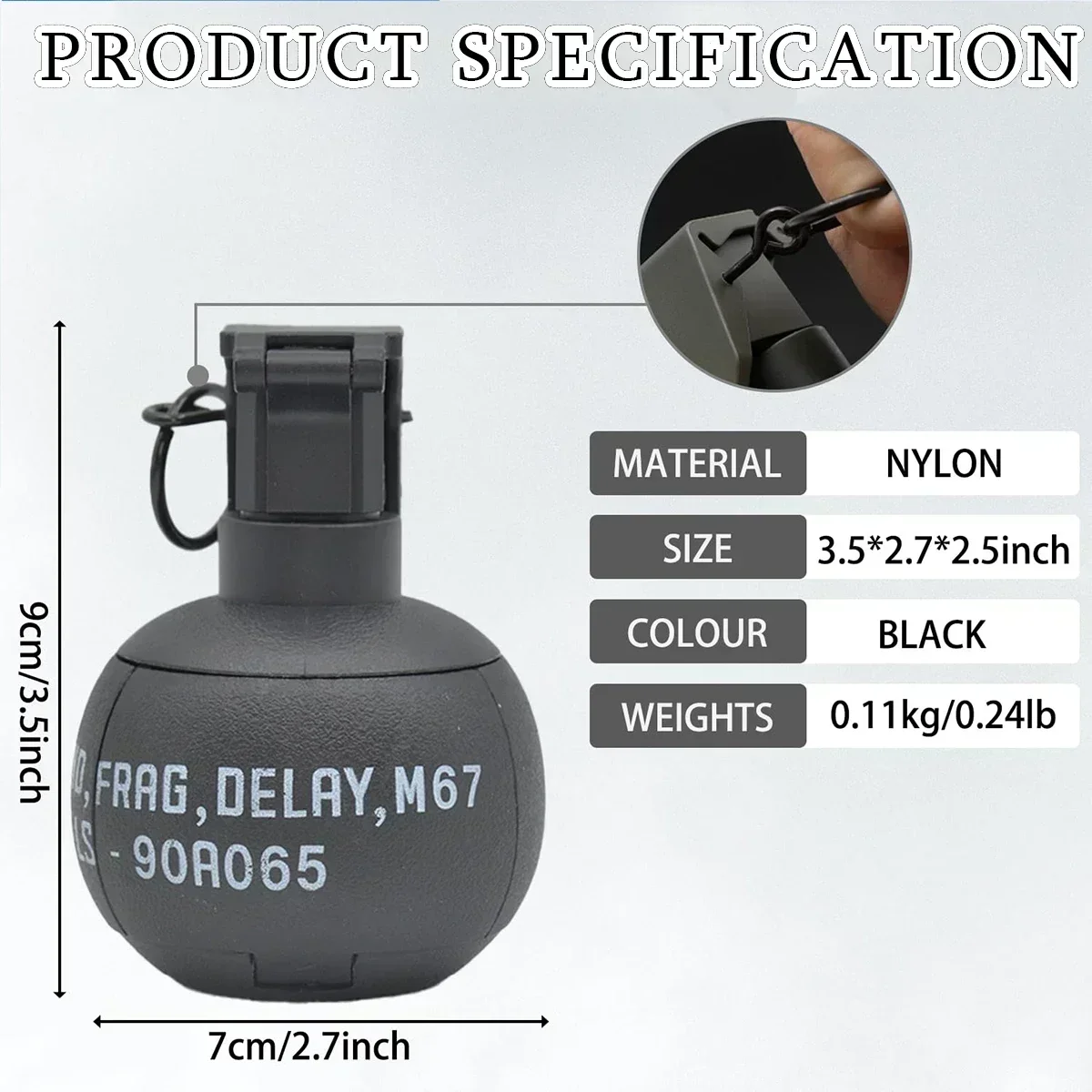 Modelo de Granada F1/3 Uds., juguete táctico de Paintball Airsoft con 1 bolsa de munición, anillo de tracción de impacto divertido, juguetes de Granada para adultos, deportes al aire libre - imagen 5