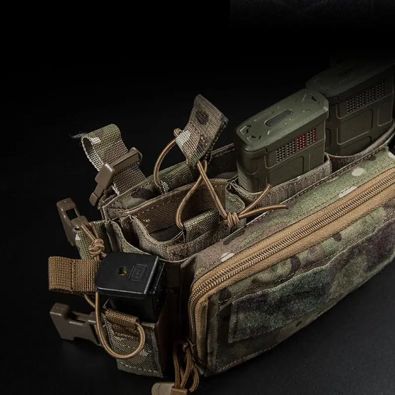 Cubierta fija táctica para revistas, sujetador de Radio, cuerda elástica, gancho de bucle, aparejo militar para el pecho, chaleco, bolsa Mag, accesorios de hebilla fija - imagen 4