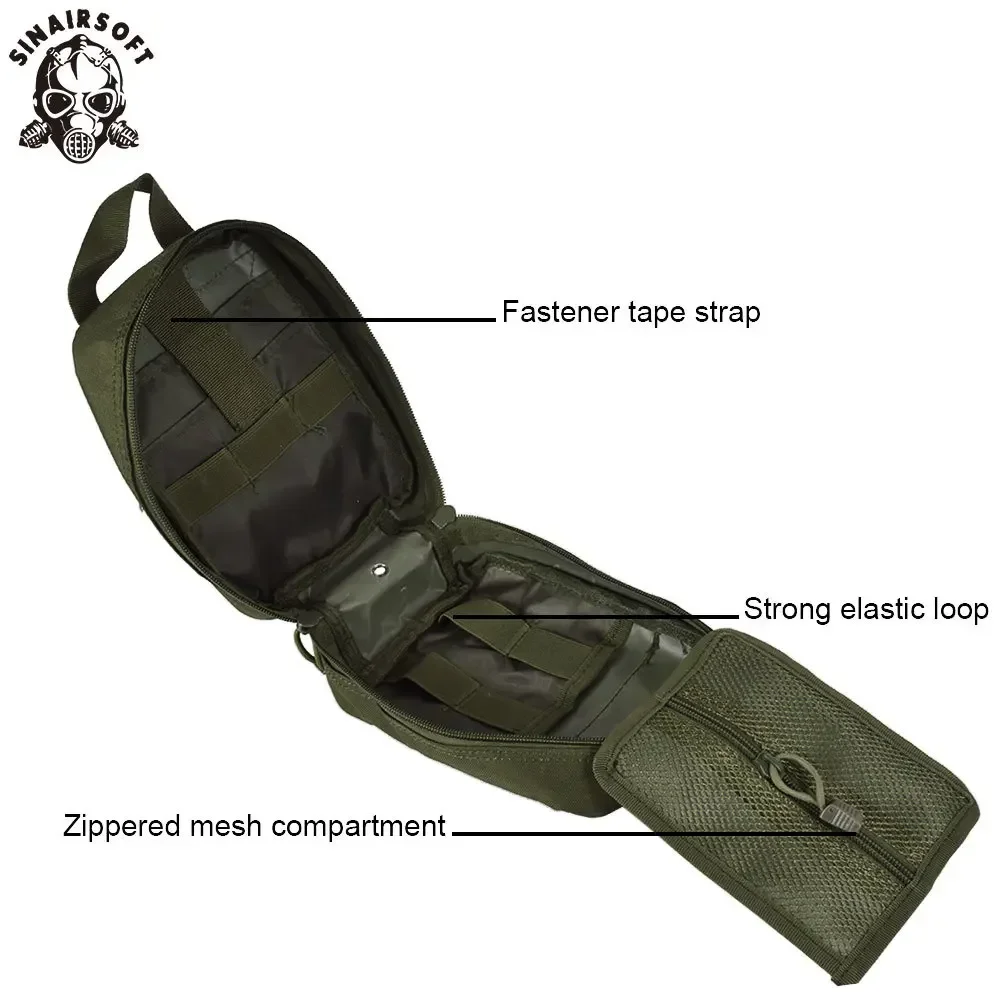 SINAIRSOFT-Kit de primeros auxilios táctico, botiquín médico de emergencia para acampar al aire libre, herramienta de supervivencia de emergencia, bolsa de almacenamiento militar, bolsa Molle - imagen 4