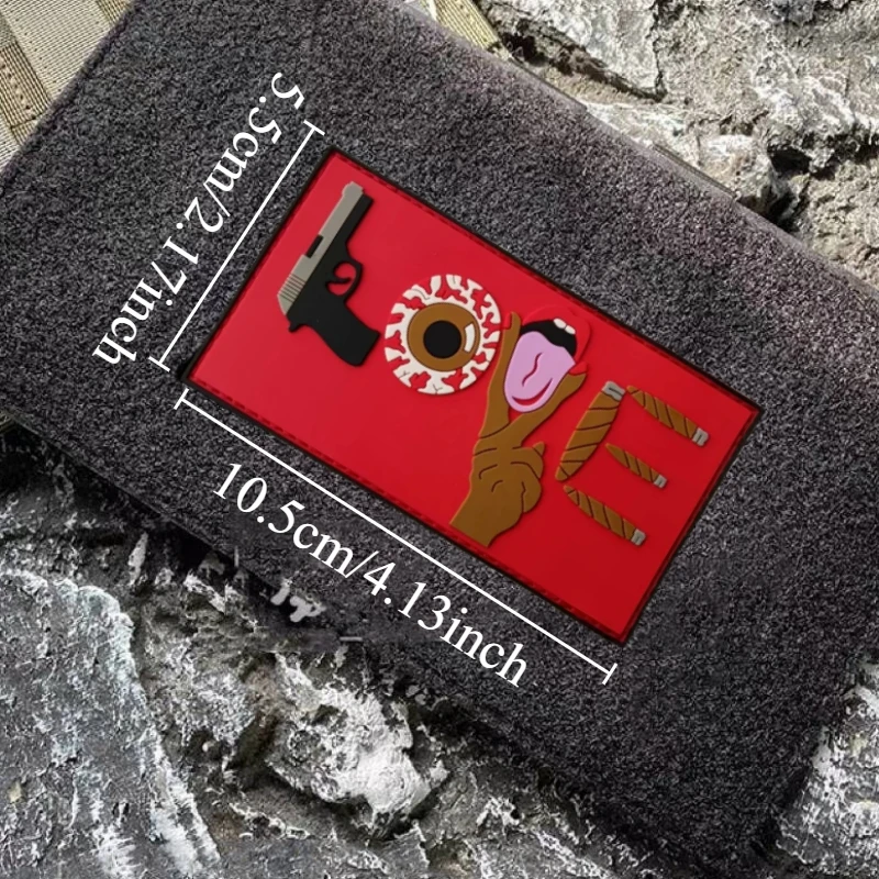 Parche táctico de amor, insignia de moral militar, gancho y bucle de PVC, mochila, accesorios de decoración de ropa, brazalete adhesivo - imagen 4
