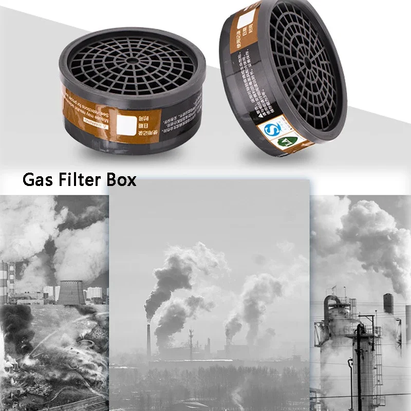 Máscara de Gas de cara completa, respirador de pulverización de pintura Industrial, filtro de trabajo de seguridad, protección de formaldehído, máscaras de Gas con gafas - imagen 5