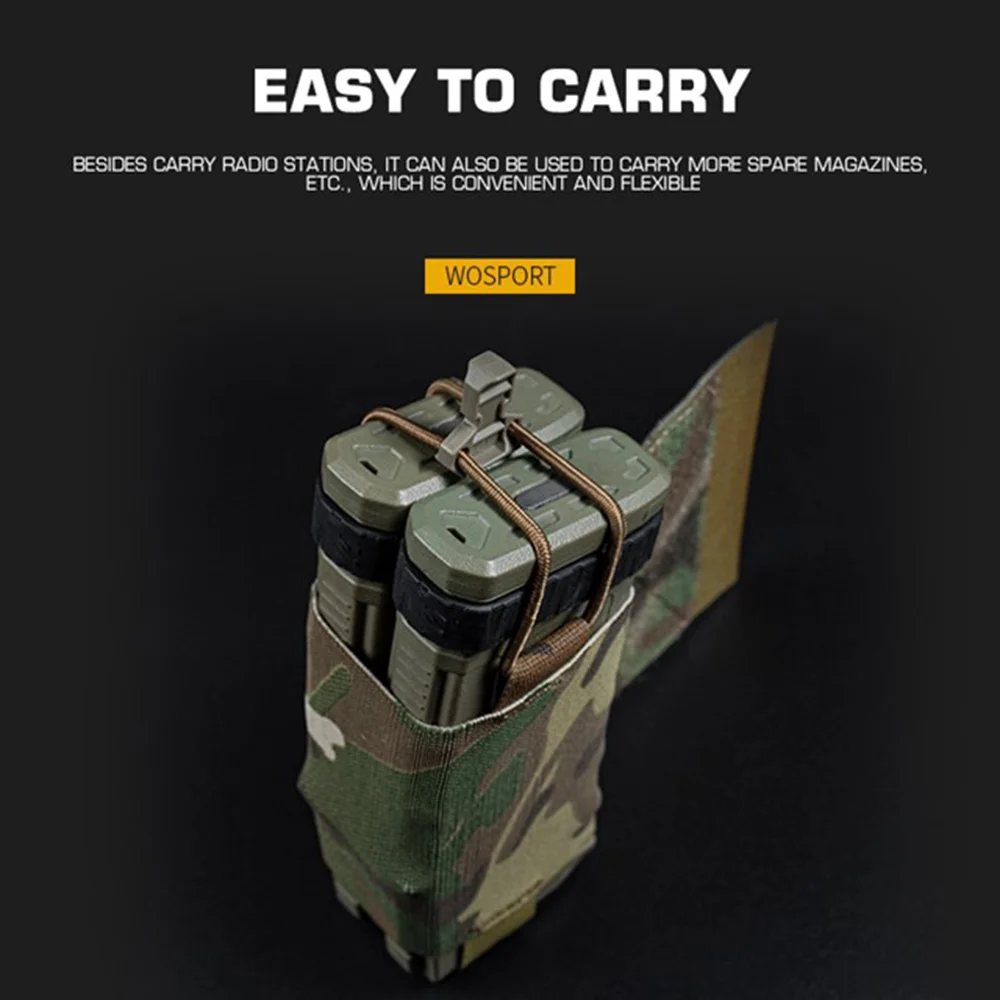 Bolsa lateral táctica de caza V2, funda elástica para Radios estilo Ferro, bolsa para revistas, accesorios Airsoft - imagen 5