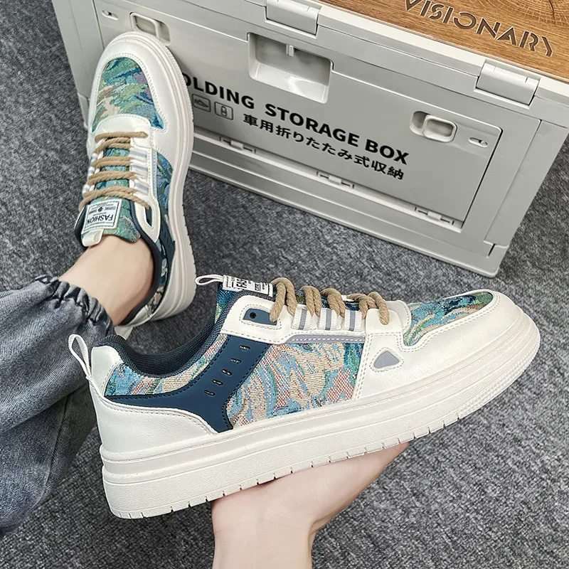 Zapatos informales de tendencia para hombre, zapatos planos, zapatillas blancas, zapatillas de ocio transpirables para hombre, calzado antideslizante, zapatos vulcanizados para hombre - imagen 3