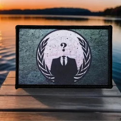 Parche táctico moral hacker anónimo con gancho y bucle para MOLLE