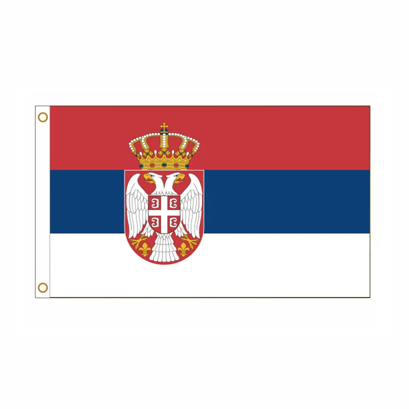 5 unids/lote bandera nacional de Serbia 90x150cm bandera de Serbia bandera nacional de la República de Serbia bandera de Republika Srbija al por mayor - imagen 2