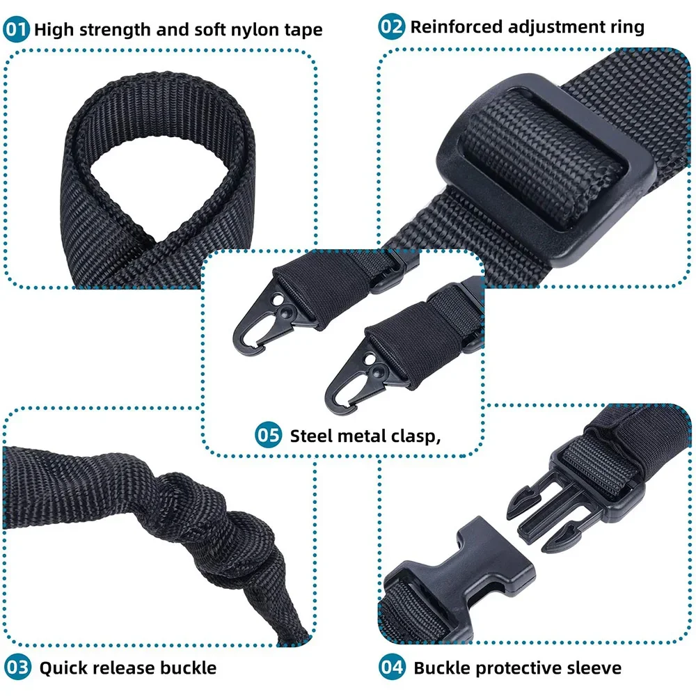 Eslinga táctica de doble punto para pistola, correa elástica de poliéster, cinturón multifuncional para adiestramiento al aire libre, cinturón de cuerda para Rifle - imagen 5