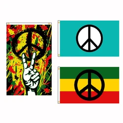 Bandera Rasta con dedos símbolo de paz para decoración