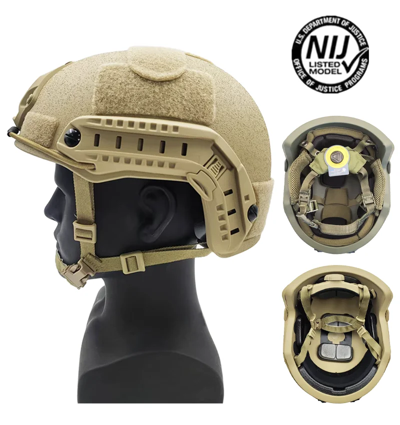 Casco táctico a prueba de balas para soldados: parada de pistola y metralla, ajuste cómodo, compatible con auriculares de comunicación