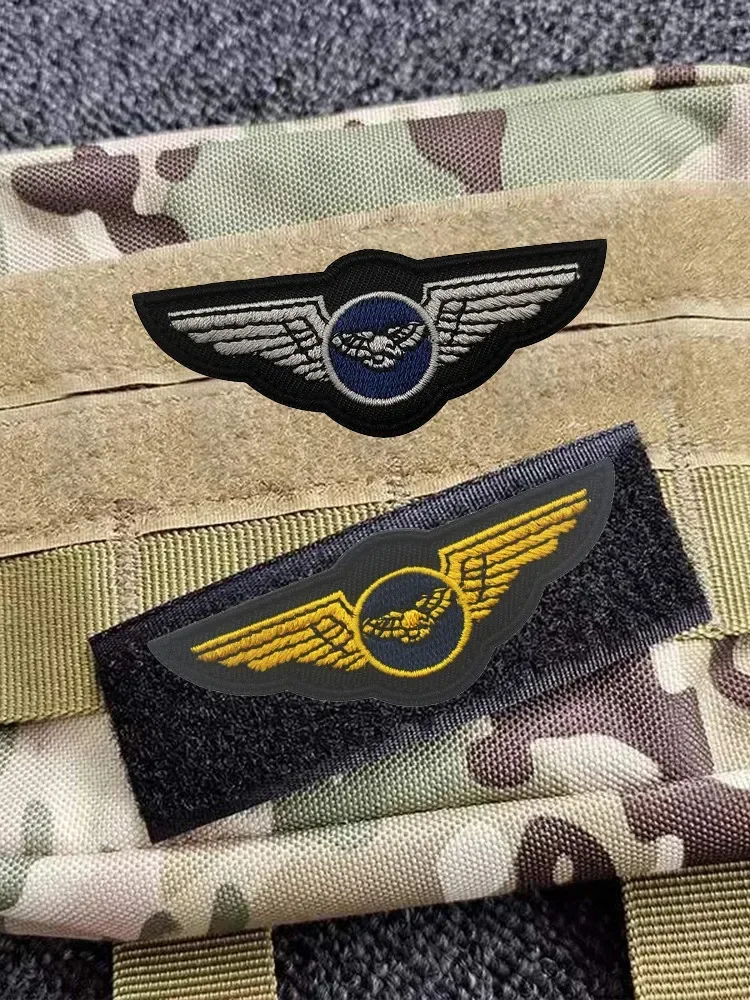 Emblema de pecho de piloto de aviación, parches bordados con gancho, insignia de moral táctica militar, accesorio de ropa, pegatinas de chaqueta voladora - imagen 5