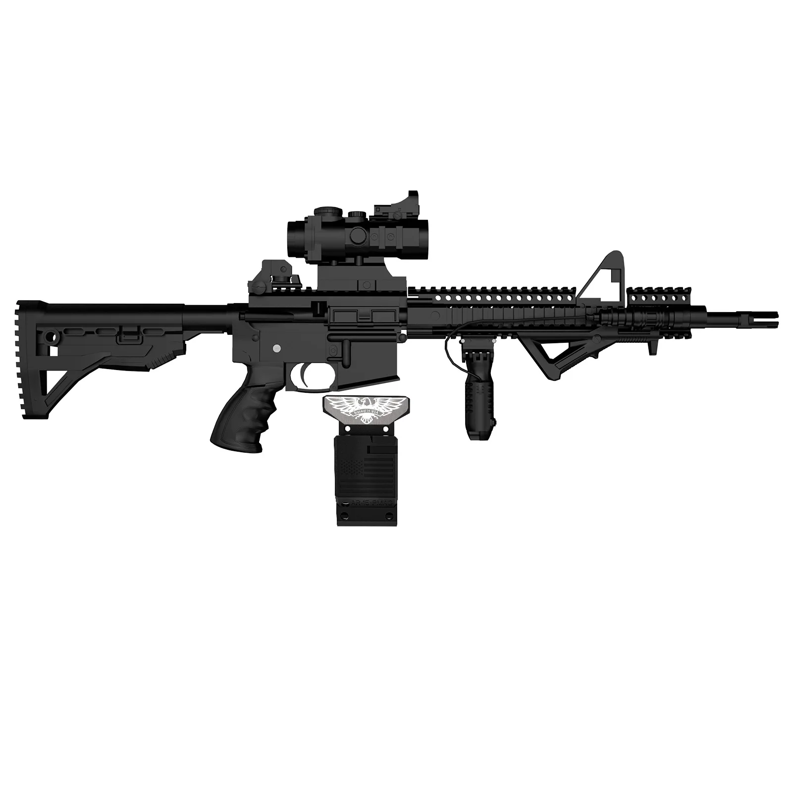 Soporte de pared para Rifle serie Tactics AR15, soporte de pared para pistola con almacenamiento PMAG, soporte de pared interior de 300 libras de tensión - imagen 5