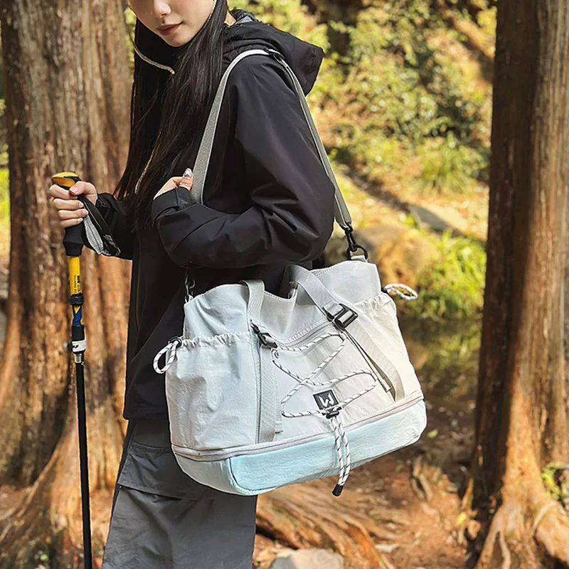 Bolsa de mano para gimnasio y Yoga, bolsa de lona deportiva húmeda y seca para acampar al aire libre, senderismo, mochila individual, bolso grande para almacenamiento de equipaje para natación - imagen 4