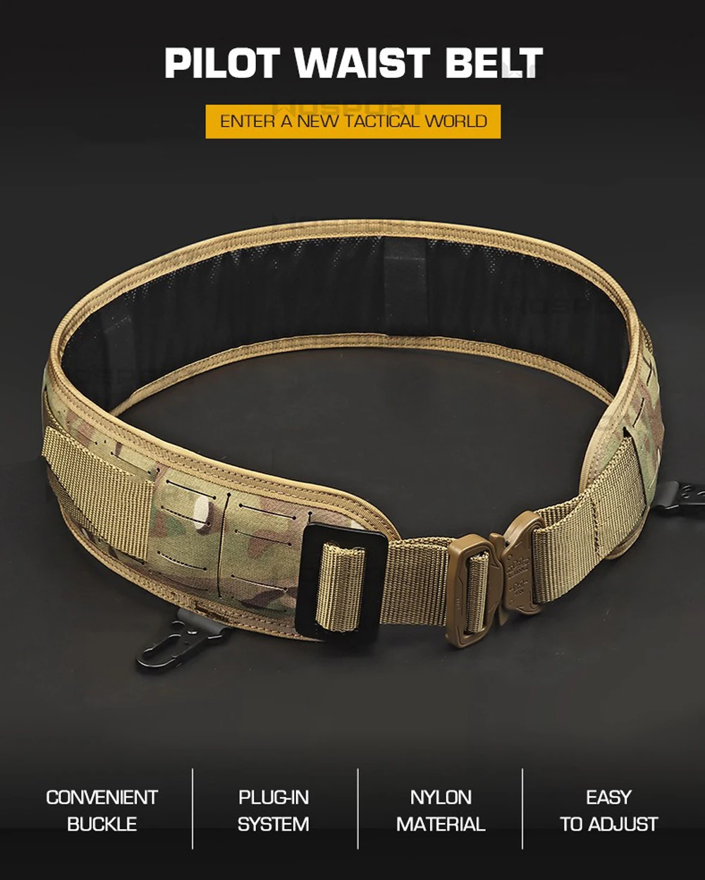 Cinturón táctico KOLINLOV MOLLE acolchado