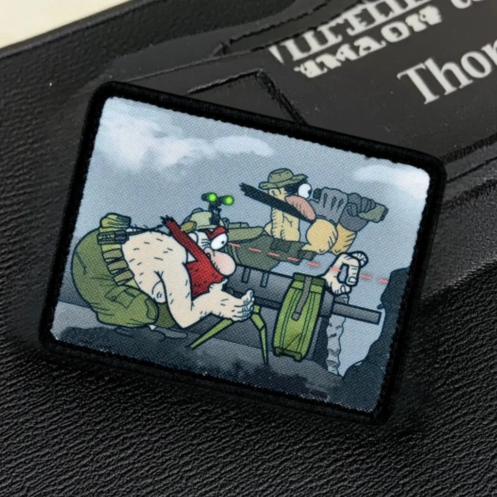 Parches tácticos con gancho y bucle para hombre gordo, insignia de moral de tiro, brazalete, soldado, pegatina para mochila al aire libre