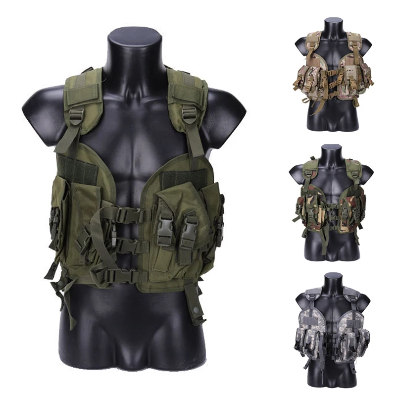 Chaleco de caza con sello multifuncional, bolsa de agua, chaleco táctico, uniforme de camuflaje, chaleco de combate para fanáticos del ejército, equipo de protección de campo Cs - imagen 4