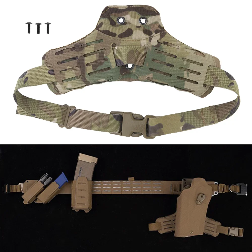 Accesorios de placa inferior de arco, funda de patada lateral de 3 orificios, correa de pierna MOLLE para UBL MHA QLS, Rifle de aire de caza, dibujo rápido - imagen 2