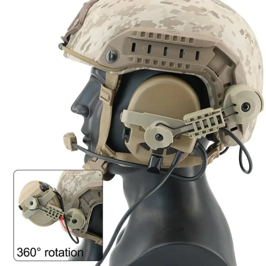 Una cabeza con casco y rotación de 360 grados