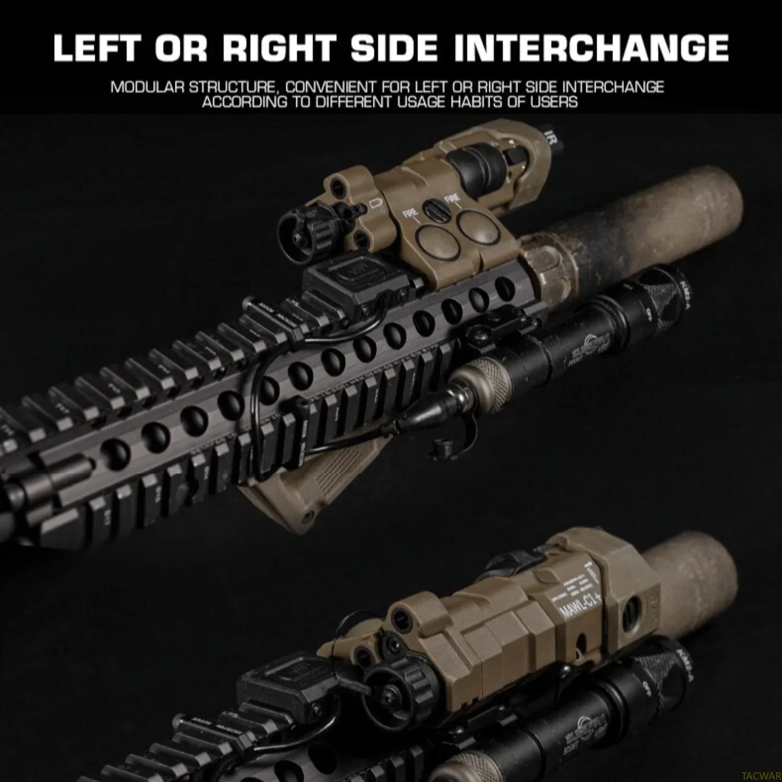 Caja de batería estilo MAWLC1 para CR123/AAA/AA, dispositivo de puntería simulada, caja almacenada impermeable para Airsoft Cosplay al aire libre - imagen 5