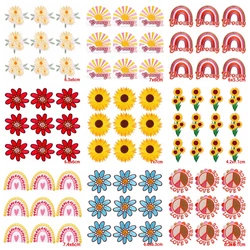 Parche adhesivo bordado girasol pack 10 unidades