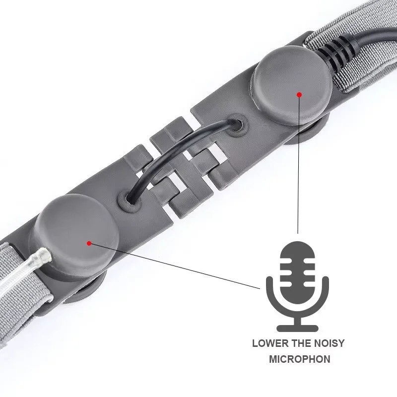 Micrófono Táctico de Garganta para Airsoft WADSN - Auricular para Caza, Compatible con Kenwood, BaoFeng, U94 con PTT, Micrófono de Cuello Portátil (Micrófono de Garganta) - imagen 4