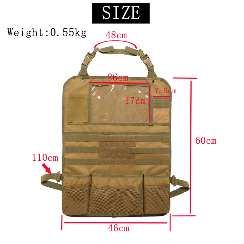 Organizador multifuncional para asiento trasero de coche, accesorios tácticos, bolsa Molle de expansión, bolsa de almacenamiento, autoconducción para exteriores - imagen 4