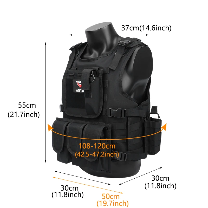 Chaleco táctico de combate para exteriores, portador de placa, táctico, Molle - imagen 2