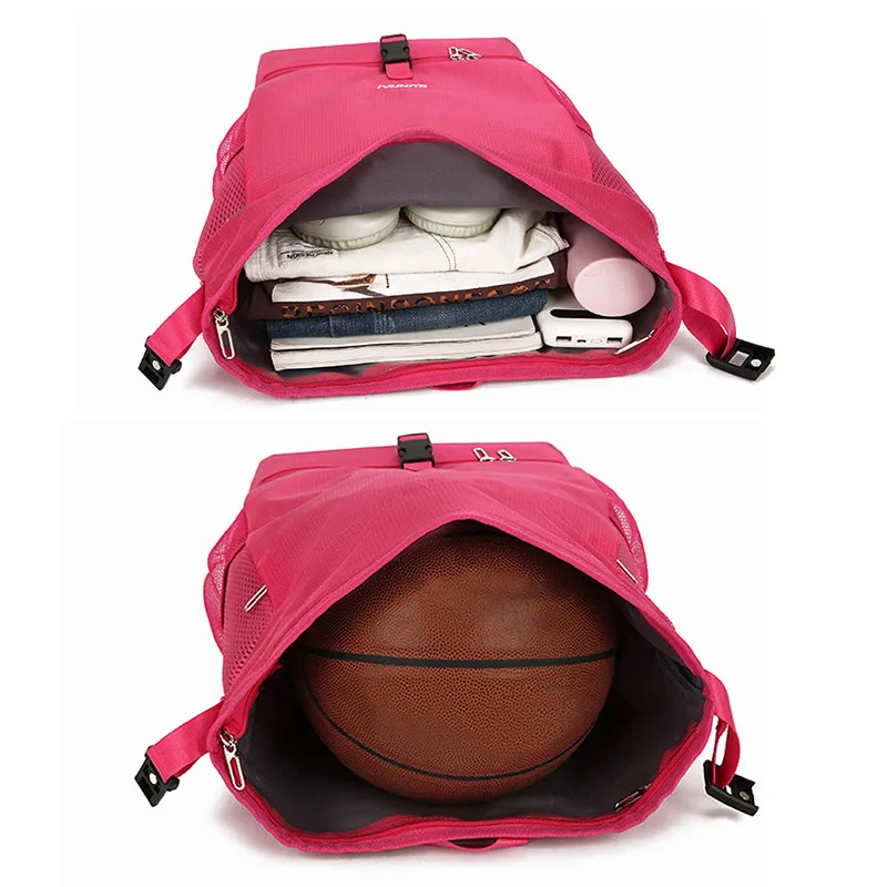 Bolsa de Fitness de viaje para hombres y mujeres, mochila de baloncesto de gimnasio con bolsillo para zapatos, mochila escolar de gran capacidad, bolsas de ocio ligeras para fin de semana - imagen 2